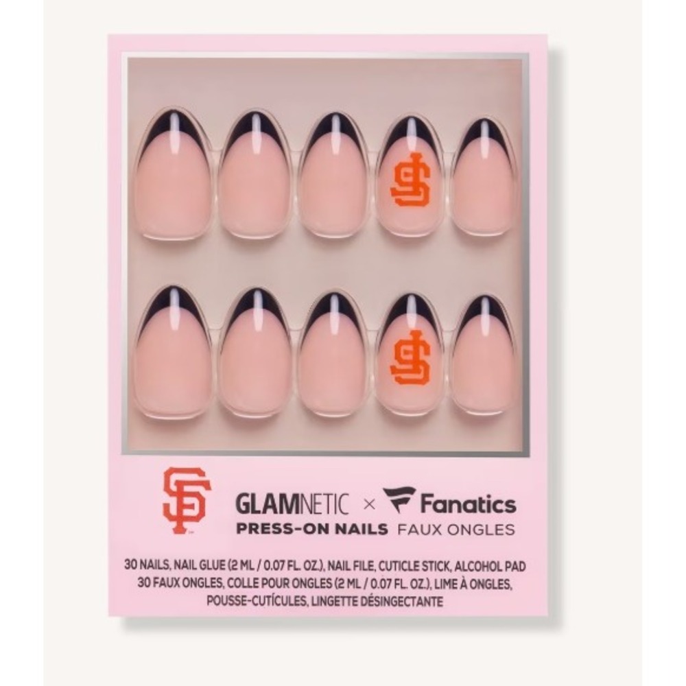 Glamnetic x Fanatics San Francisco Giants Press-On Nails MLB Short Round Pink